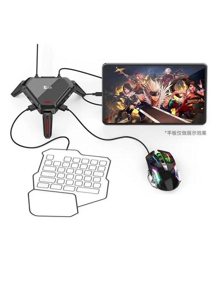 Gamwing - MOXIE2 Gaming Mouse Adapter for connecting mouse, keyboard, headset and charging port to the device with customizable lighting in multiple colors that add a distinctive aesthetic touch to long gaming sessions. - Image 1
