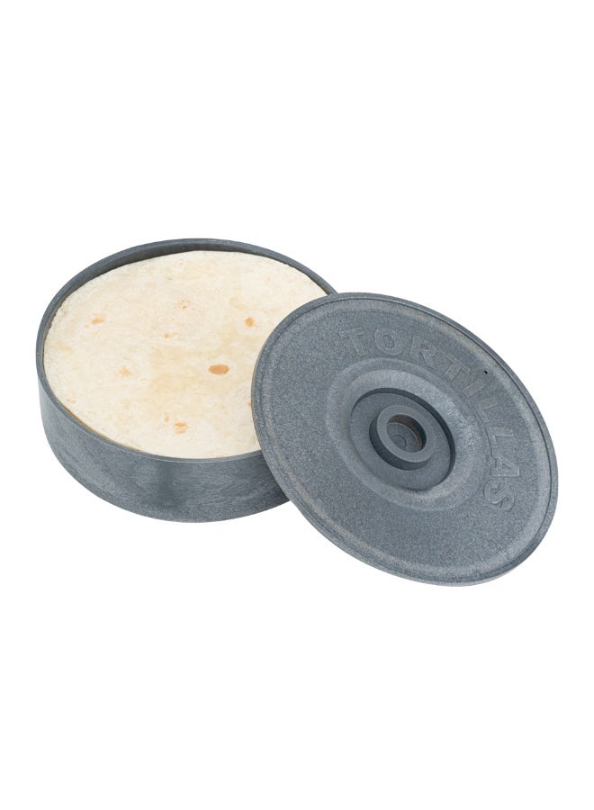 Restaurantware 8.5 x 2.3 Inch Tortilla Warmer, 1 Microwavable Tortilla Holder - Lid Included, Insulated, Gray Plastic Tortilla Keeper, Tortilla Server For Homes and Restaurants, Durable  - Image 2