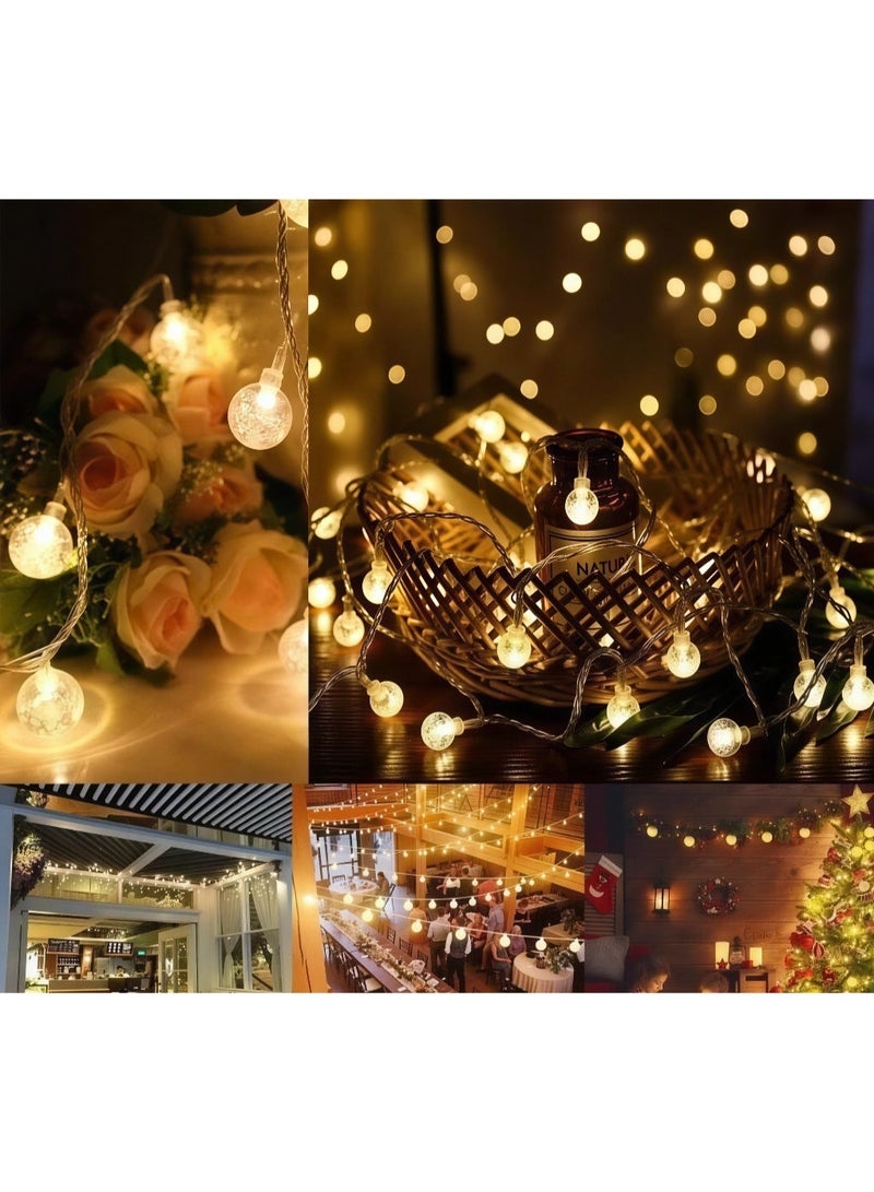 زينة رمضان فرع نور ليد مكون من 20قطعه كرة كبيره كريستال  اضاءه ورم - Image 3