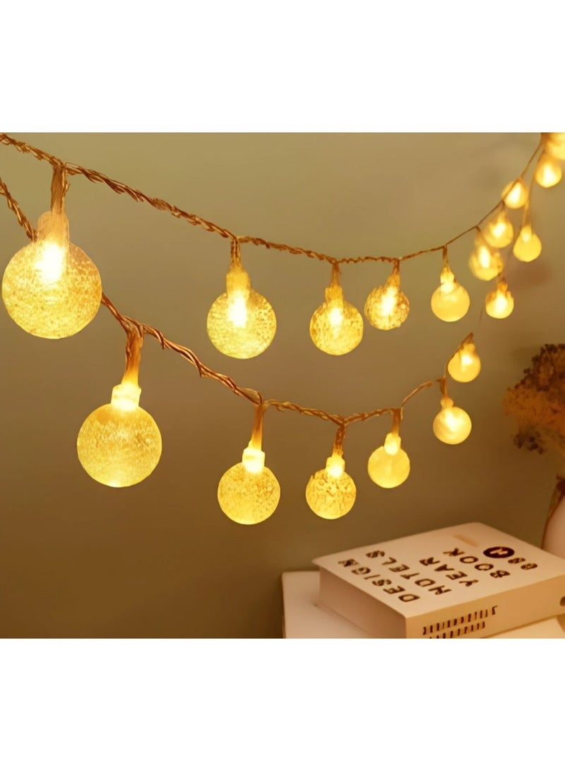 زينة رمضان فرع نور ليد مكون من 20قطعه كرة كبيره كريستال  اضاءه ورم - Image 4