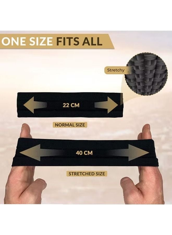 إسكدنيا 2 PCS Fashion Sports Non Slip Headbands  , Soft Cotton Cloth Stretchy Headbands For Workout Yoga Running - Image 3