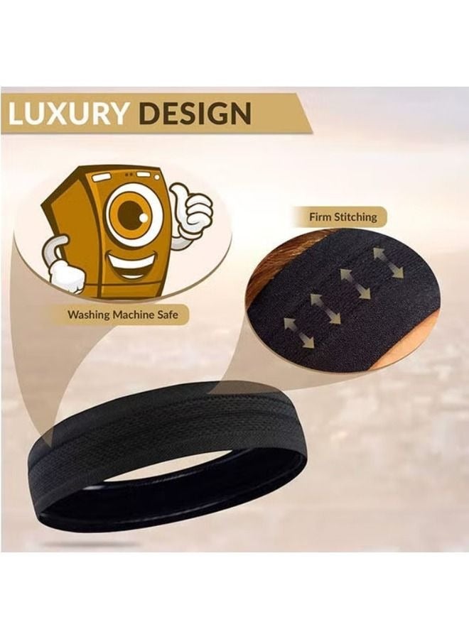 إسكدنيا 2 PCS Fashion Sports Non Slip Headbands  , Soft Cotton Cloth Stretchy Headbands For Workout Yoga Running - Image 5