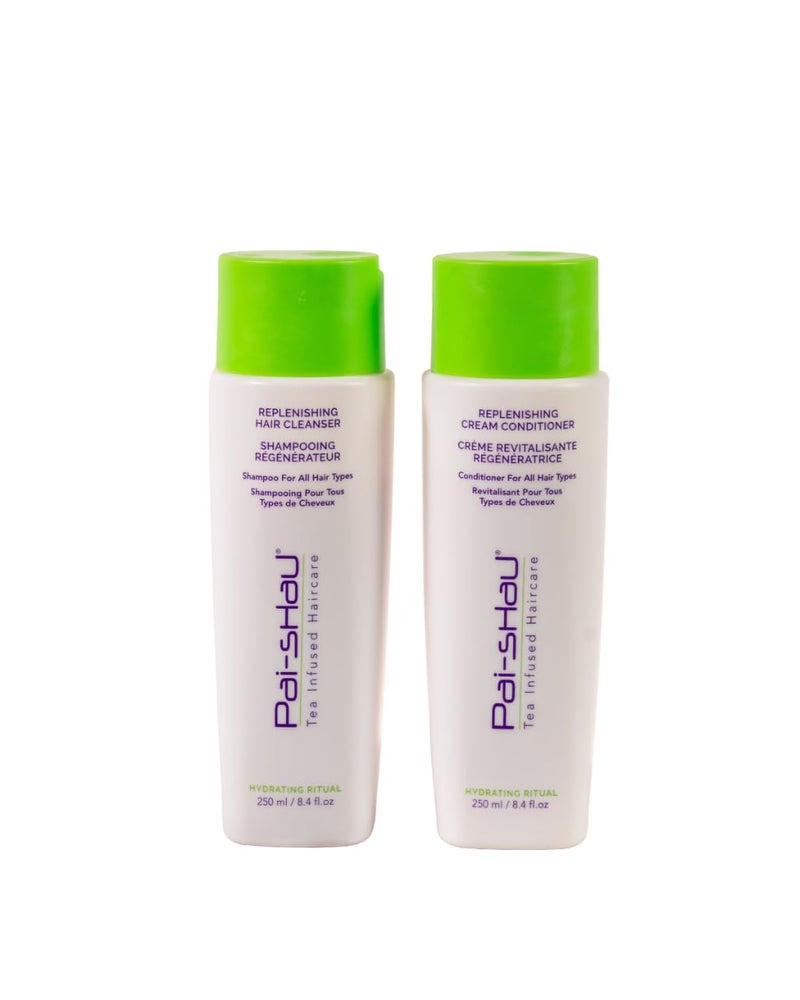 Pai-Shau Replenishing Cleanser and Conditioner Set - Hydrating Shampoo and Conditioner for All Hair Types - 2x250ml