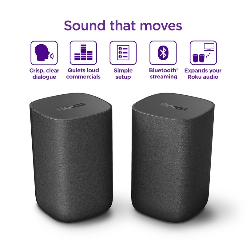 Roku Wireless Speakers - Set of 2 (Pack of 1) - Compatible with Roku TV, Streambar, and Streambar Pro (SE is not compatible) - Image 3