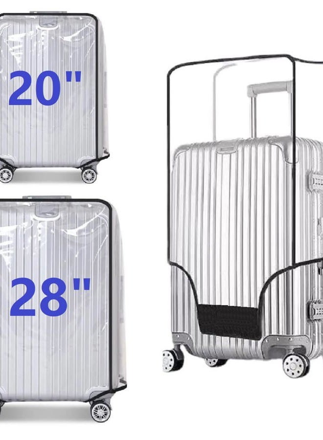 FABULWAY 2PCS Clear PVC Suitcase Cover Protectors Transparent Luggage Cover Waterproof Wheeled Suitcase Dust Cover Dustproof Travel Luggage Sleeve Protector (20"+28") - Image 1