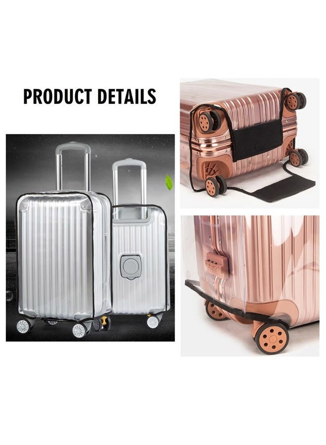 FABULWAY 2PCS Clear PVC Suitcase Cover Protectors Transparent Luggage Cover Waterproof Wheeled Suitcase Dust Cover Dustproof Travel Luggage Sleeve Protector (20"+28") - Image 2