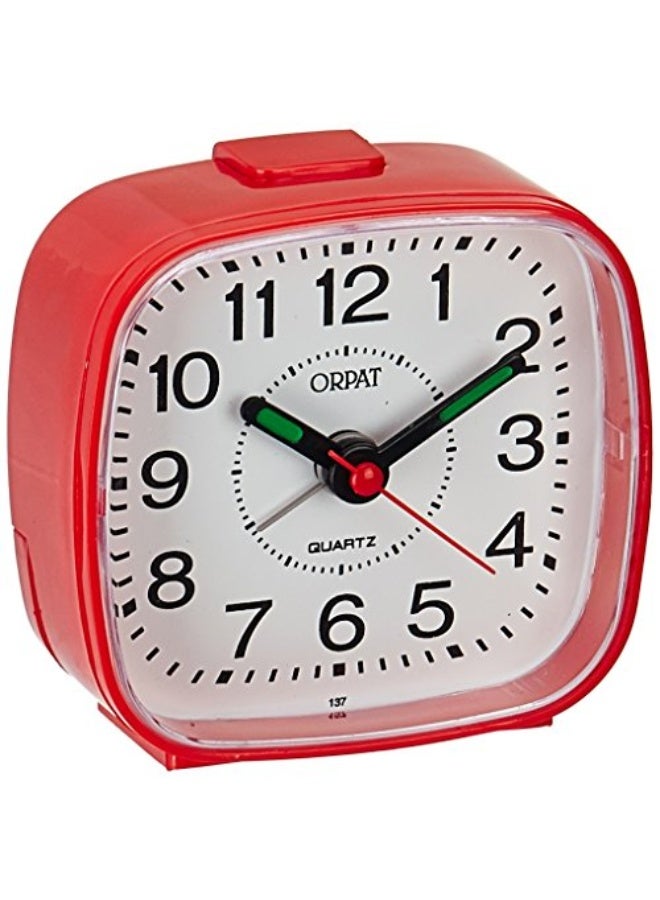 Ajanta Orpat Beep Alarm Analog Clock – Small Size (7.18 x 3.3 x 6.8 cm) – Classic Red – Loud Beep Alarm – Easy-to-Read Dial – Plastic Body - Image 1