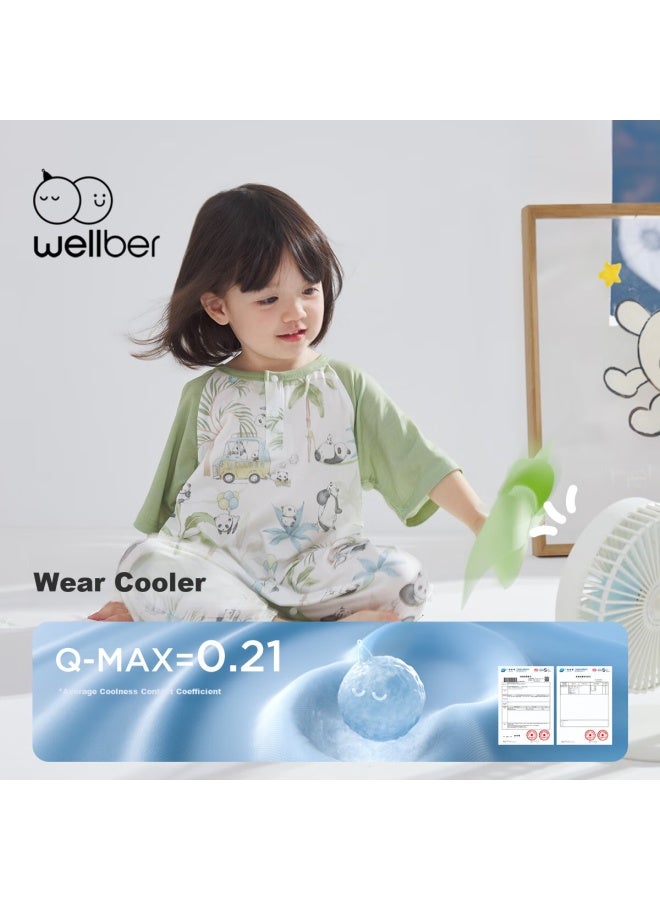Wellber [100% Cotton] Baby Sleeping Bag For Ages 1-3, Infant And Toddler Pajamas, Summer Mesh Breathable Thin Style, Panda S
