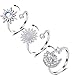 Honsny Fidget Rings for Women Spinner Fidget Ring Set Sunflower Butterfly Bee Star Moon Relief Spinning Rings for Adults - Image 3
