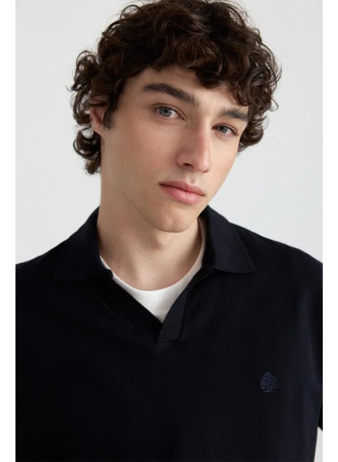 Springfield Regular fit resort collar polo shirt