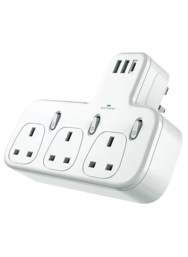 باس تيك موزع Bastec BC871 بثلاثة منافذ مع منفذي USB ومنفذ PD واحد مع شحن سريع - Image 2