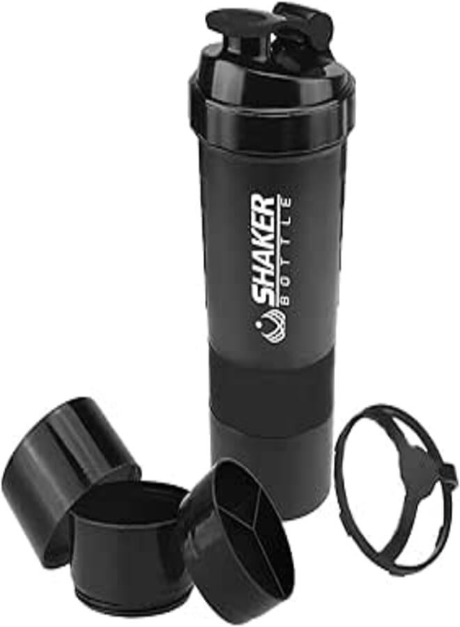 Spaceshoop Protein Shaker Bottle â€“ Long Lasting & Light Weight, BPA Free Sports Gym Supplements Bottle with Mixture Ball (500ml)