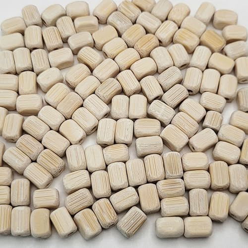 INDIKONB Natural Wood Beads Bulk Pack | Small & Large Hole Wooden Beads for Craft, Jewellery Making, Macrame, DIY & Bracelet Making (Cream 5x8MM) - Image 1