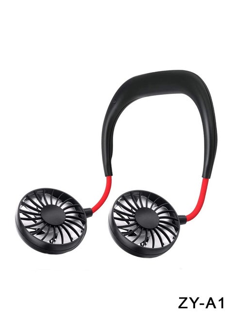 Rechargeable Dual Head Wearable Neck Fan – Hands-Free Portable Cooling with Adjustable Airflow