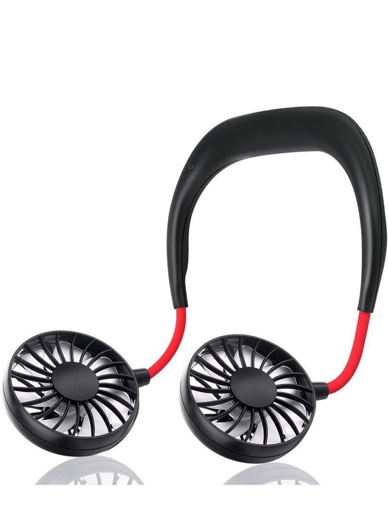 Generic - Rechargeable Dual Head Wearable Neck Fan – Hands-Free Portable Cooling with Adjustable Airflow - Image 1