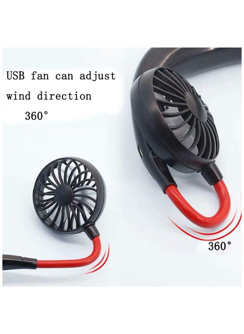 Generic - Rechargeable Dual Head Wearable Neck Fan – Hands-Free Portable Cooling with Adjustable Airflow - Image 1