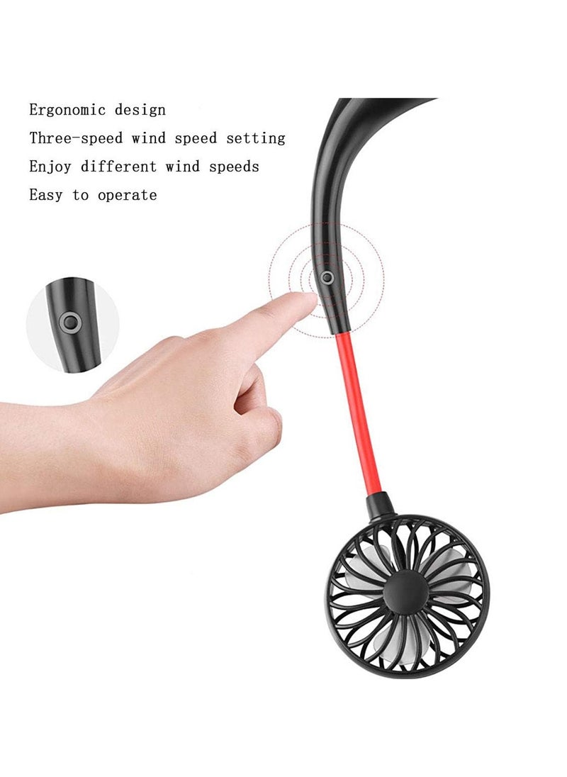 Generic - Rechargeable Dual Head Wearable Neck Fan – Hands-Free Portable Cooling with Adjustable Airflow - Image 1