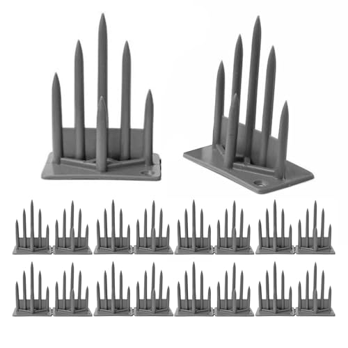 Evafly Birds Spike for Pigeon | Pack 40 Strong Uv Treated Unbreakable Spikes| Uses at AC Cabinate Windows Railing - Grey (Cover 10 Feet) - Image 1