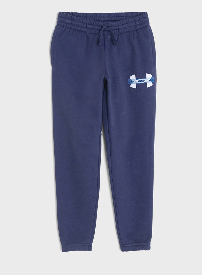 اندر ارمور Youth Rival Fleece Colorblock Graphic Joggers