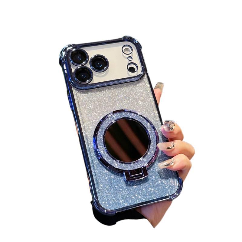 Silicone MagSafe Case for iPhone 17 / 17 Air / 17 Pro / 17 Pro Max with Shockproof and Drop Protection plus Shockproof plus Kickstand plus Strong Magnetic in Blue - Image 1