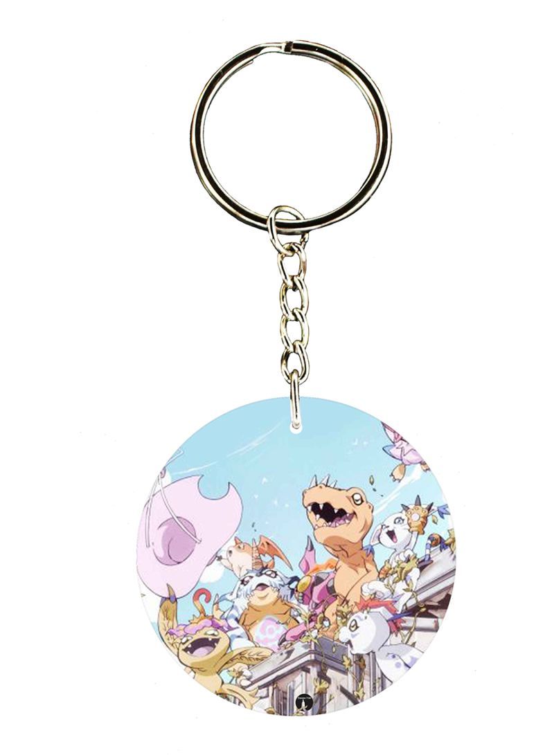 RKN Double Side Anime Digimon Printed Keychain