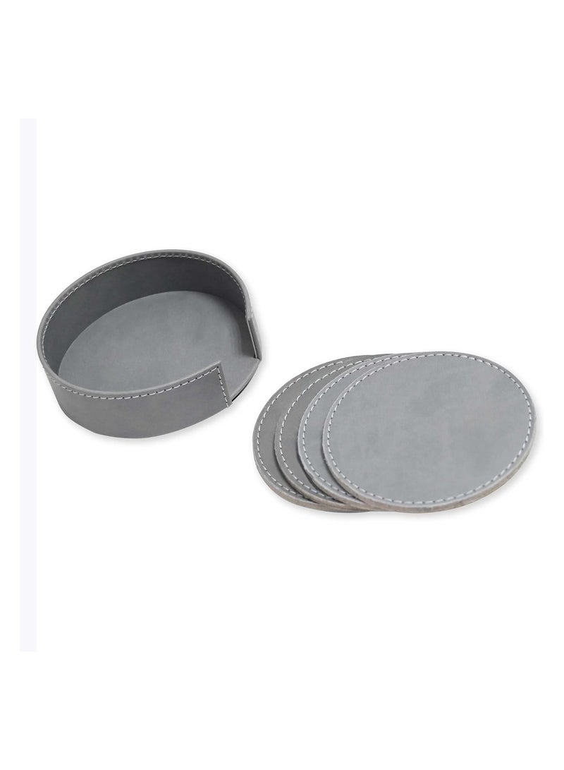 FIS 7-Piece FIS Executive Desk Set Italian PU, Grey - FSDS171GY - Image 5