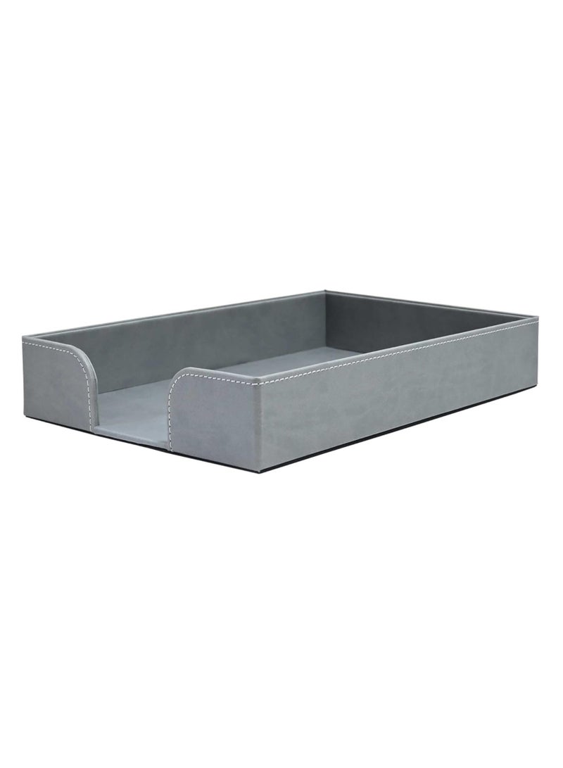 FIS 7-Piece FIS Executive Desk Set Italian PU, Grey - FSDS171GY - Image 4