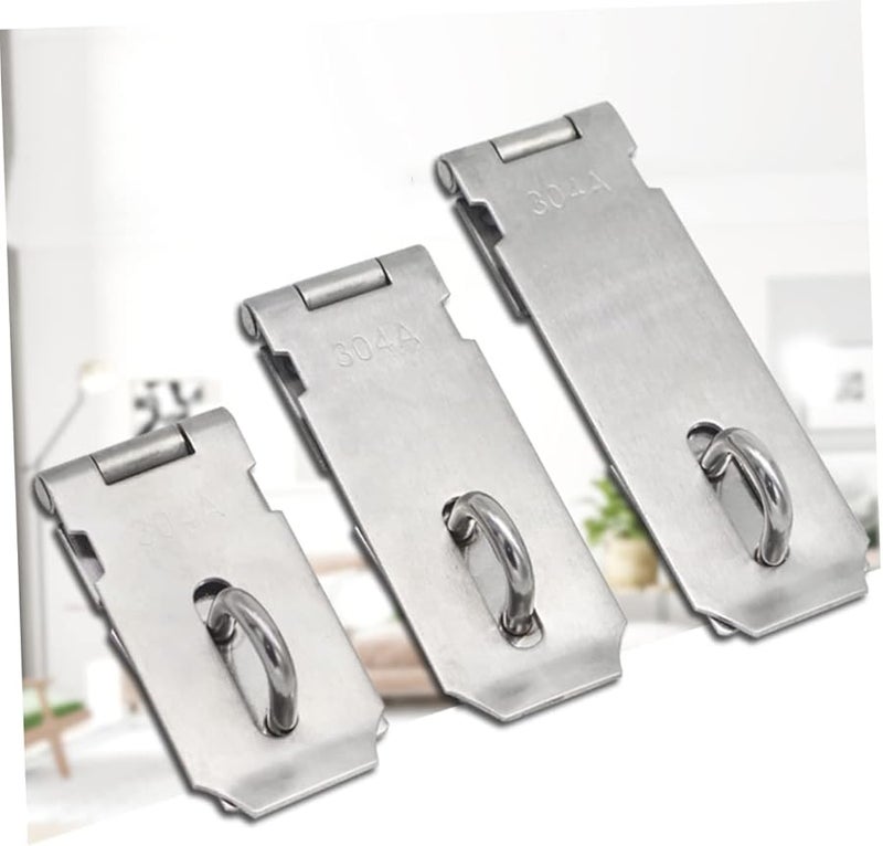 Stainless Steel 4 Inch Lock Plate Padlock Hasp Latch for Cabinet Doors - Image 4