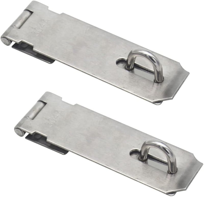 Stainless Steel 4 Inch Lock Plate Padlock Hasp Latch for Cabinet Doors - Image 2