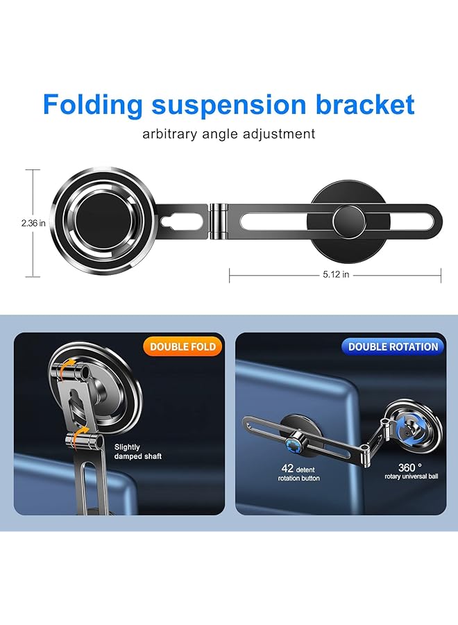 كاست ويف حامل هاتف مغناطيسي لمحركات تيسلا، متوافق مع جميع الهواتف، تصميم قابل للطي والانزلاق، قبضة مغناطيسية فائقة القوة (أسود) - Image 3