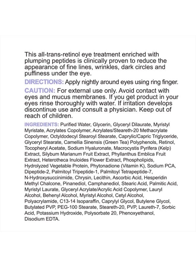 Replenix Anti-Wrinkle Retinol Eye Repair -Anti Aging Eye Cream for Dark Circles, Bags, and Fine Lines. Medical Grade Anti-Aging Treatment, 0.5 oz - Image 2