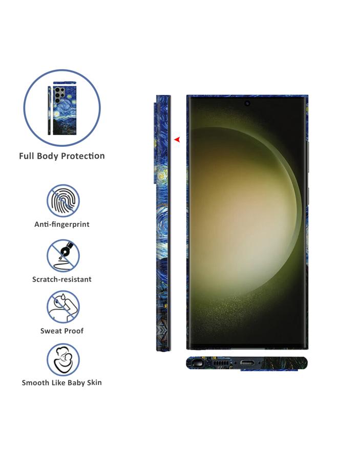Samsung Galaxy S24 Ultra Art Oil Painting Phone Case - Van Gogh Starry Night - Full Pack Frosted Cool Creative Lens Anti Drop Case  - Image 3