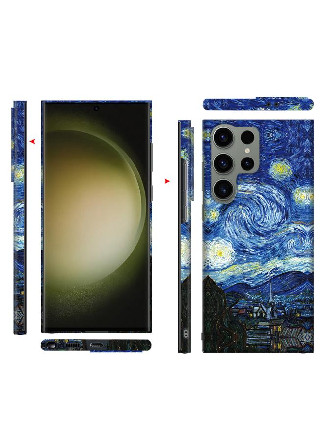 Samsung Galaxy S24 Ultra Art Oil Painting Phone Case - Van Gogh Starry Night - Full Pack Frosted Cool Creative Lens Anti Drop Case  - Image 1