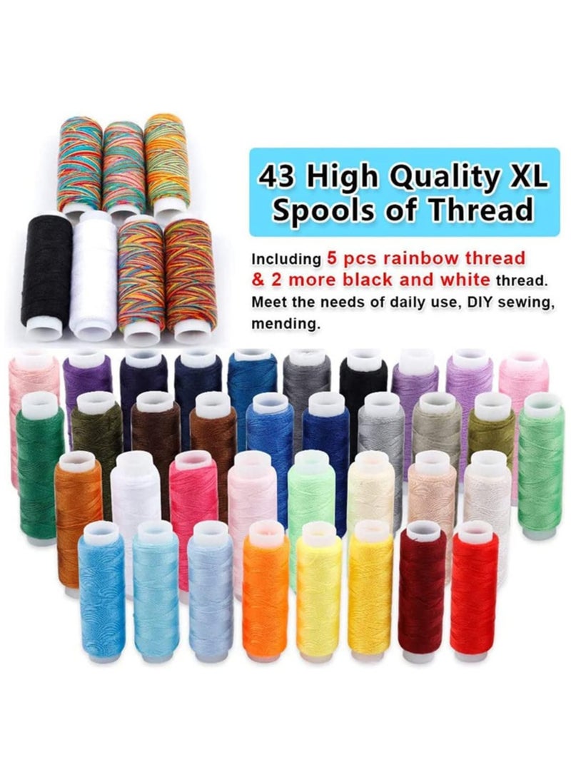 NOAEOU 226-piece Sewing Tool Kit,  Premium Sewing Supplies , Sewing  Kit with 43 XL Thread Spools , Complete Repair Needle and Thread Kit  - Image 3