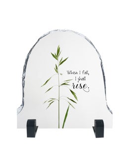 Service Zone Protective Printed White Rock Shape Marble Photo Frame for Table Top With Portable Stand When I Fall I Shall Rise..  - Image 1