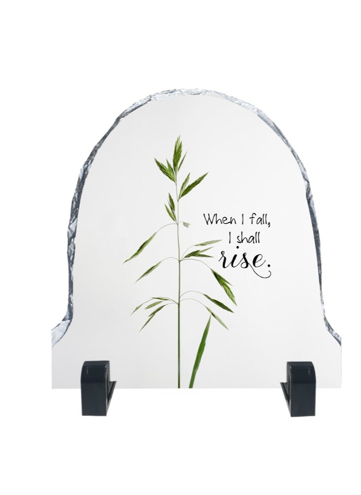 Service Zone - Protective Printed White Rock Shape Marble Photo Frame for Table Top With Portable Stand When I Fall I Shall Rise.. - Image 1