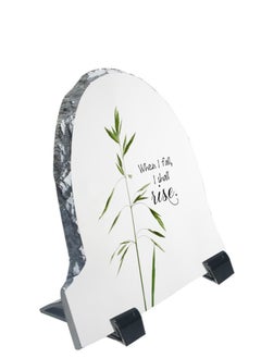 Service Zone Protective Printed White Rock Shape Marble Photo Frame for Table Top With Portable Stand When I Fall I Shall Rise..  - Image 2