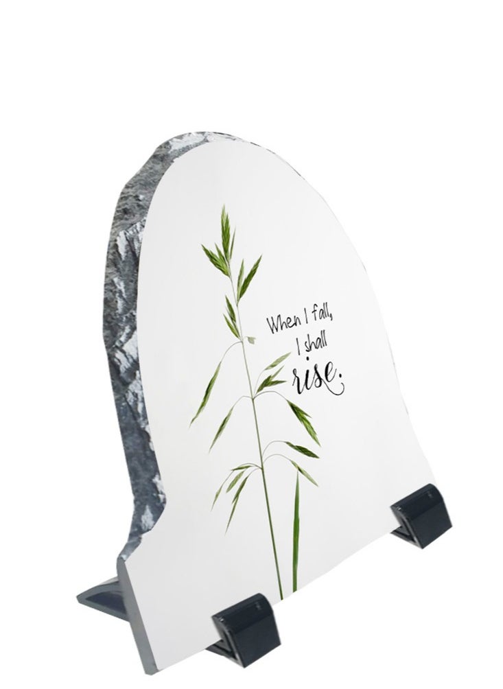 Service Zone - Protective Printed White Rock Shape Marble Photo Frame for Table Top With Portable Stand When I Fall I Shall Rise.. - Image 1
