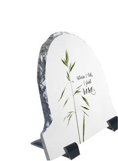 Service Zone Protective Printed White Rock Shape Marble Photo Frame for Table Top With Portable Stand When I Fall I Shall Rise..  - Image 3