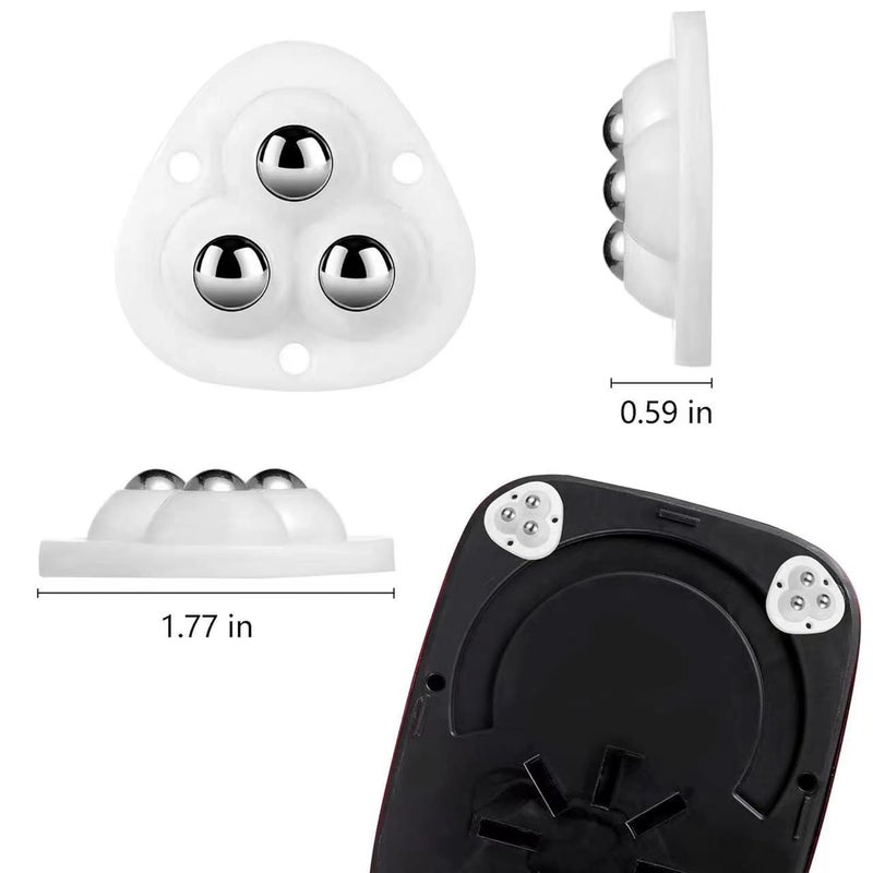 wuher 20 PCS Small Appliance Casters Wheels Sticky Swivel Pulleys Mini Self Adhesive Universal Wheel Appliance Rollers/Sliders Storage Box Furniture Bins Bottom Trash Can Kitchen Appliances Caster (White) - Image 4