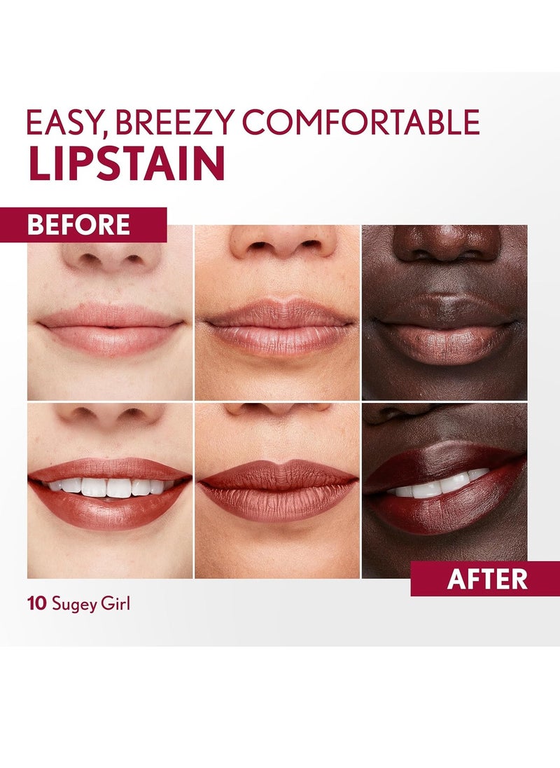 CoverGirl COVERGIRL Outlast, 10 Sugey Girl, Lipstain, Smooth Application, Precise Pen-Like Tip, Transfer-Proof, Satin Stained Finish, Vegan Formula, 0.06oz  - Image 4