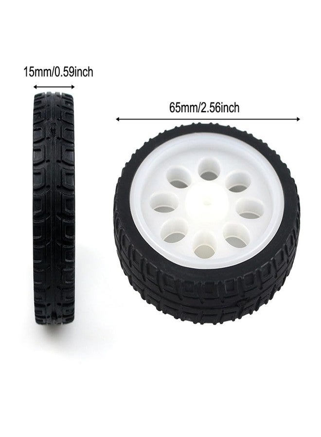 SquEqu 4 Pack TT Motor Wheels with Rubber Tire High Speed Encoder Smart Robot Car Wheel Replacement Spare Parts for Gearbox Motor 200RPM Ratio 1:48 Shaft Motors DIY Robot Smart Car Chassis Kit Arduino - Image 2