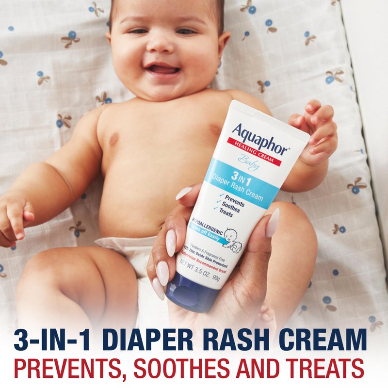 Aquaphor Baby Skin Care Essentials Gift Set with Baby Wash and Shampoo (16.9 Fl Oz) + Healing Ointment for Chapped Skin and Drool Rash (7Oz) + Diaper Rash Cream (3.5Oz), Hypoallergenic - Image 4