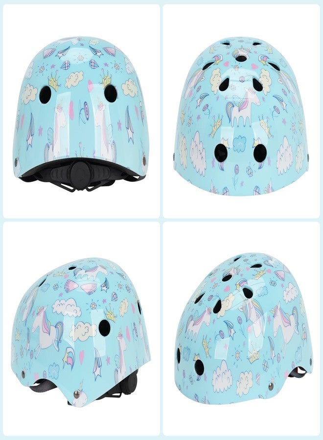 Uyomal Children's Protective Gear Set,Kids Helmet with Knee Pads Elbow Pads and Wrist Guards,Child Protective Gear for Girls Age 3-8 Years (Lake Blue) - Image 3