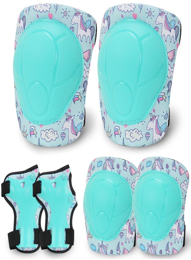 Uyomal Children's Protective Gear Set,Kids Helmet with Knee Pads Elbow Pads and Wrist Guards,Child Protective Gear for Girls Age 3-8 Years (Lake Blue) - Image 4