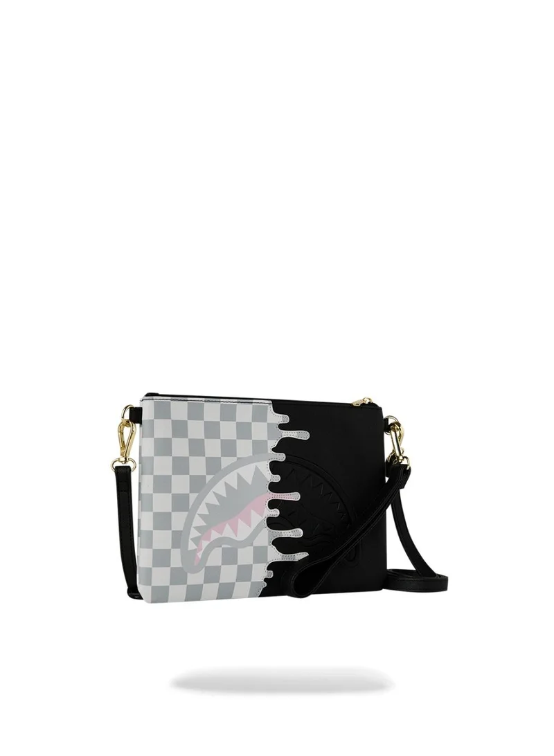 SPRAYGROUND CREAM CHECK SIDE DRIP CROSSOVER CLUTCH