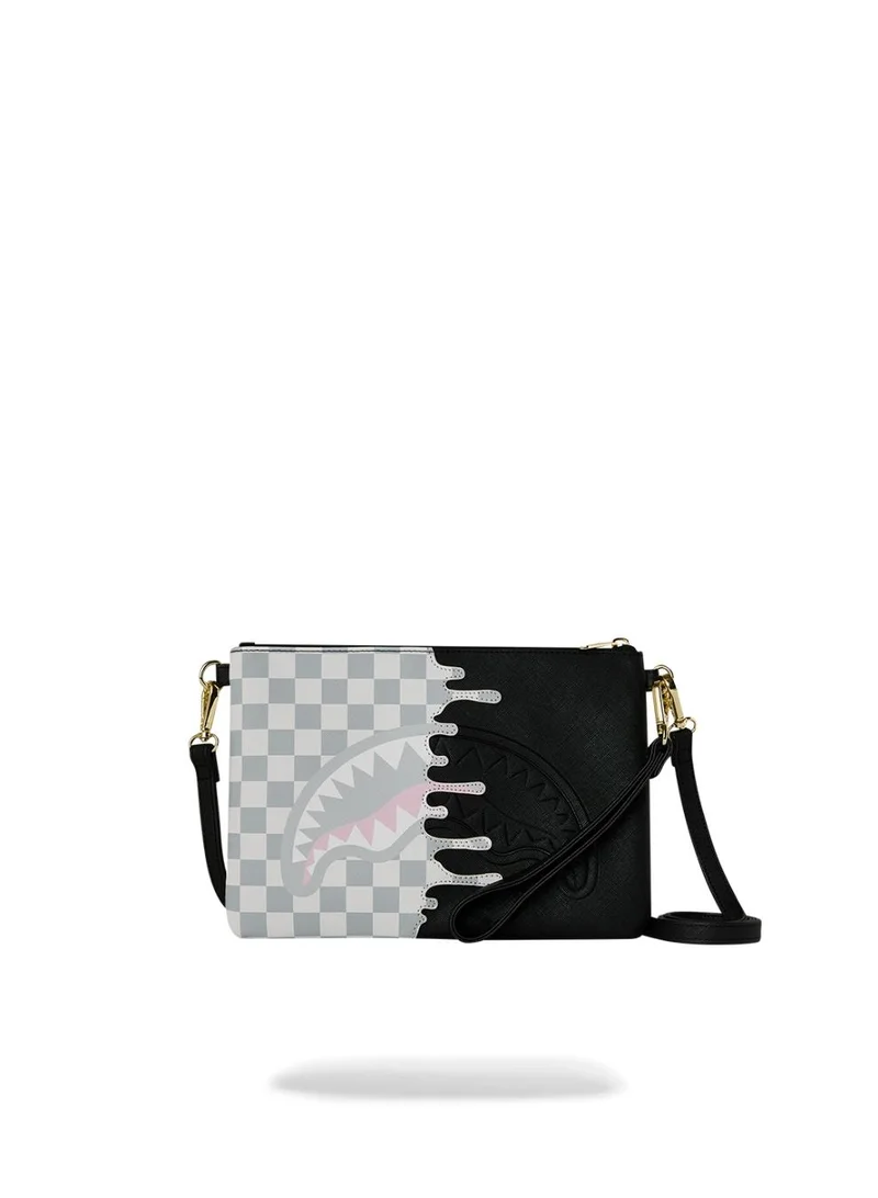 SPRAYGROUND CREAM CHECK SIDE DRIP CROSSOVER CLUTCH