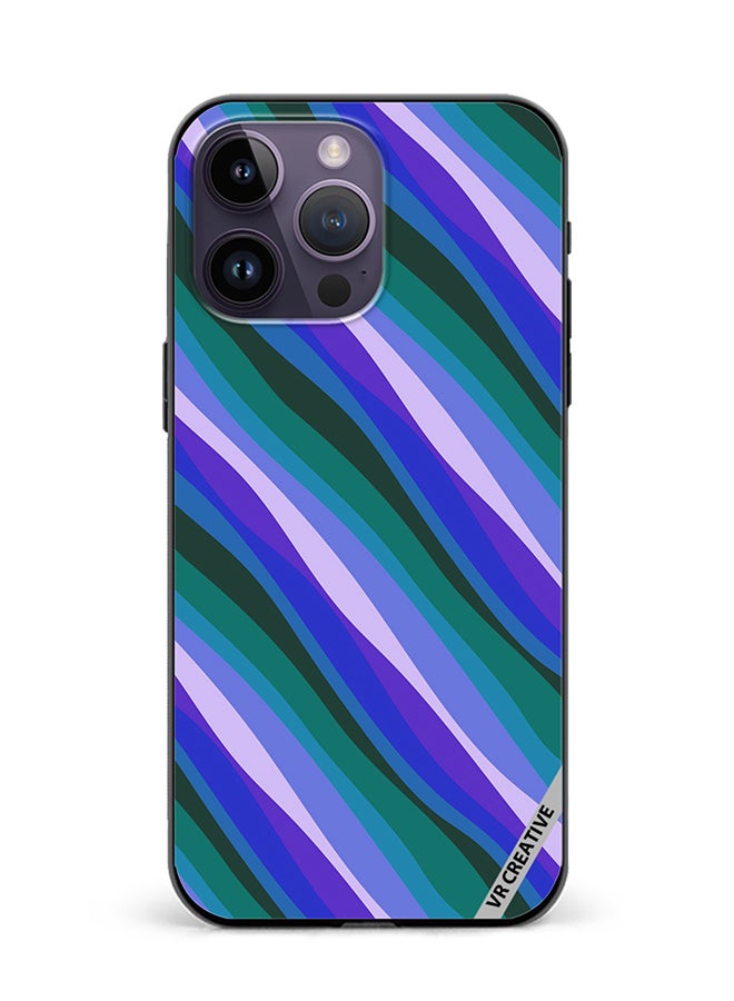 VR CREATIVE Protective Case Cover For Apple iPhone 16 Pro Max Colorful With Curved Lines Pattern Design Multicolour