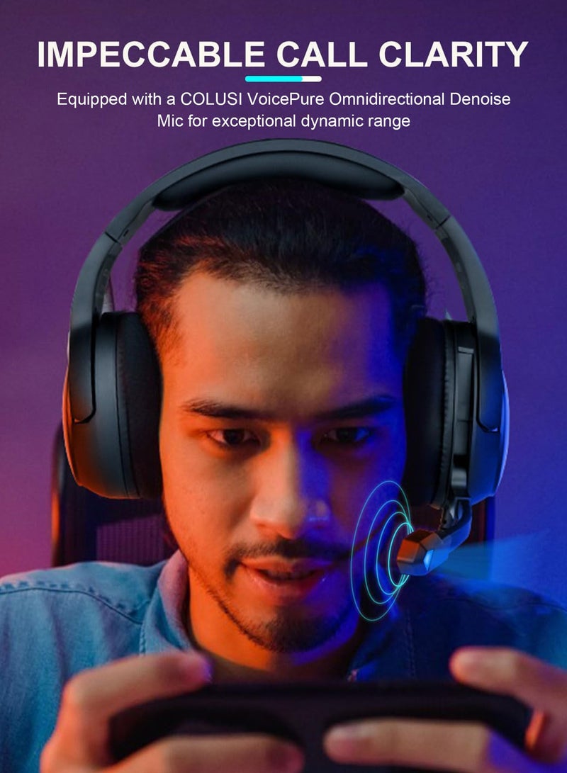 كولوسي سماعة رأس ألعاب سلكية C600 AUX مع ميكروفون مخفي، زر كتم الصوت بزر واحد، سماعات فوق الأذن بمنفذ صوت 3.5 ملم وإضاءة RGB لأجهزة تحكم PS5 وPS4 وXbox - Image 2