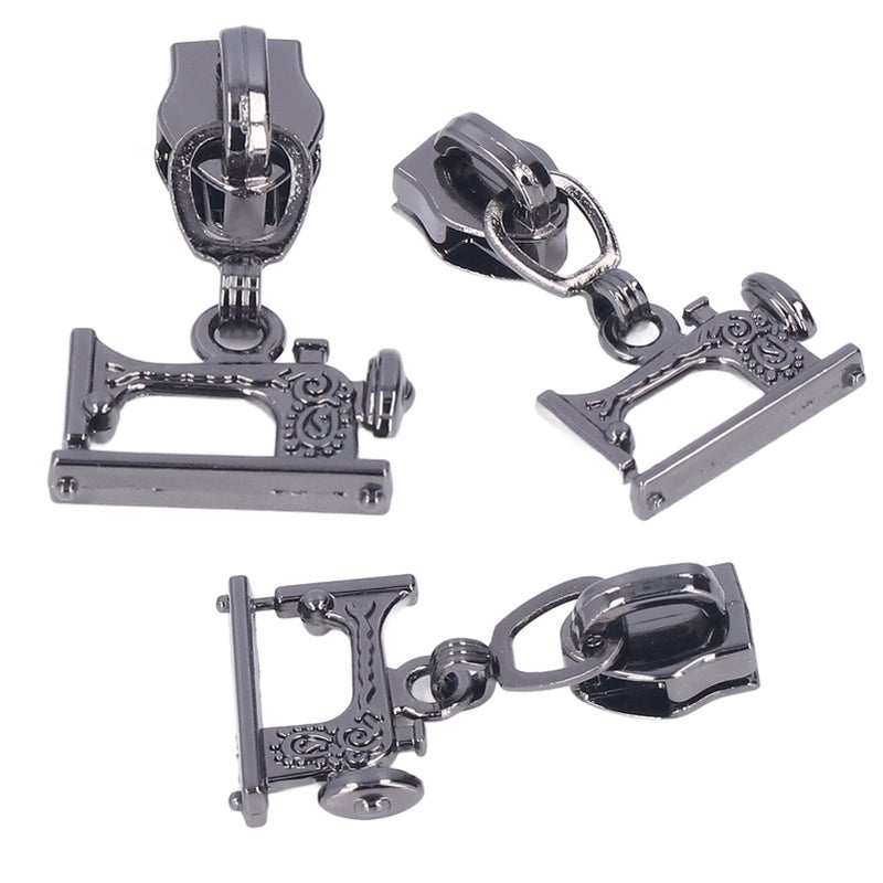 10 Pcs Zipper Pull Sewing Machine Metal Zipper Pulls Jacket Crafts Handbags Luggage Zipper HeadGray - Image 2